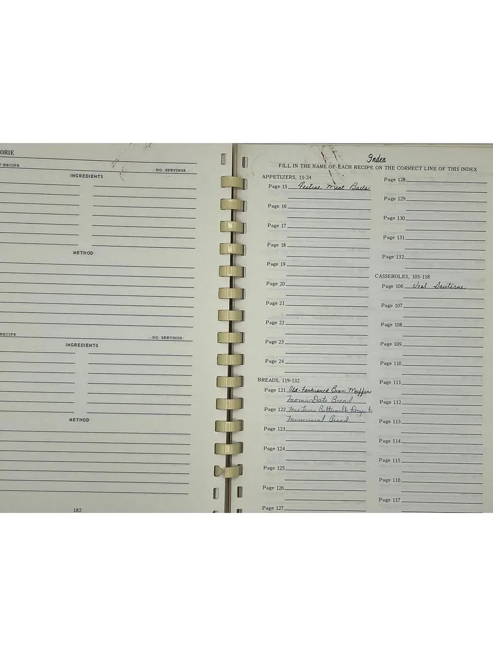Vintage 1964 Cookbook: My Favorite Recipes, Spiral Bound Recipe Keeper